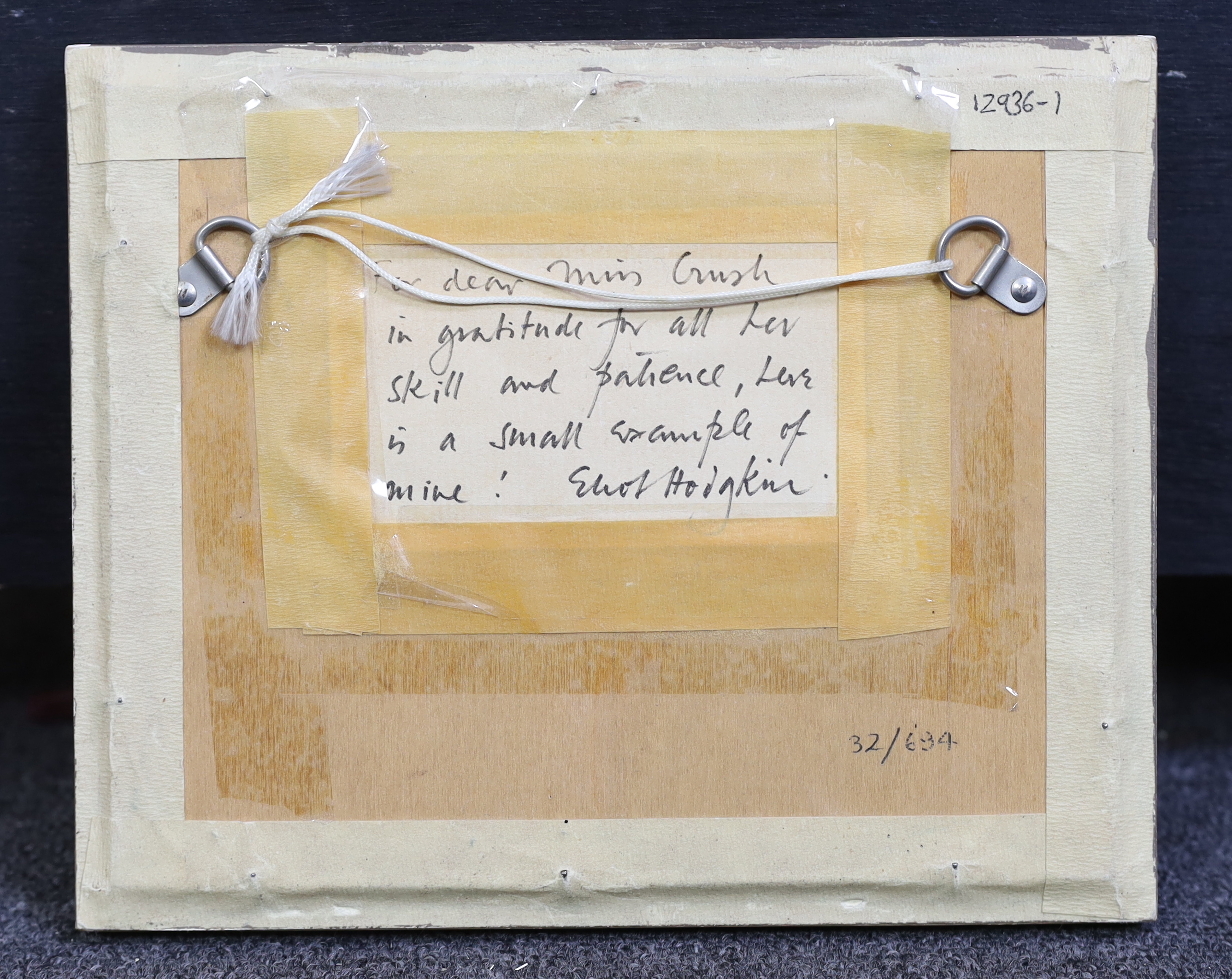 Eliot Hodgkin (English, 1905-1987), Six Feathers, tempera on card, 10.75 x 15.25cm